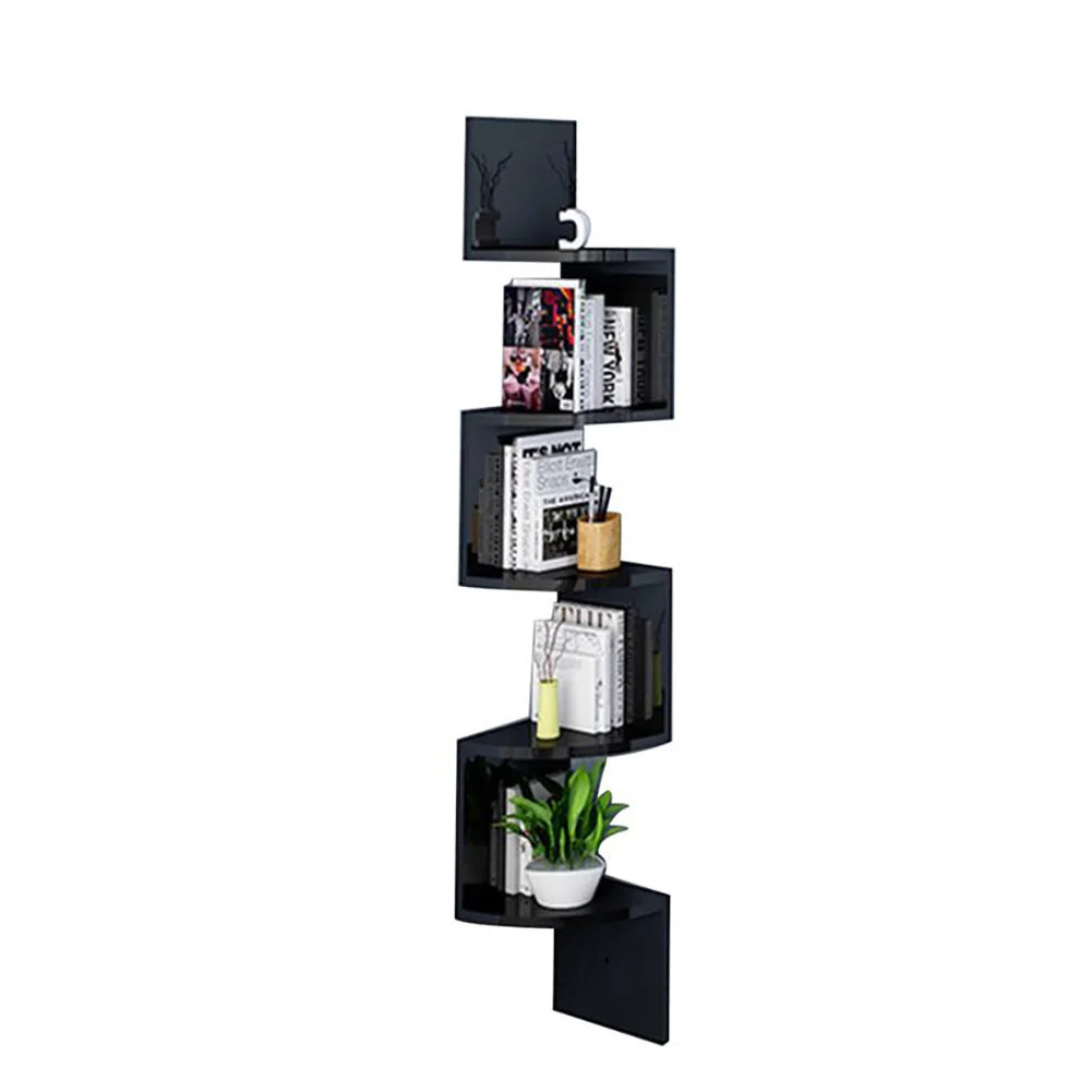 5-layer wooden wall rack corner rack wall-mounted bookshelf modern simple home decoration storage