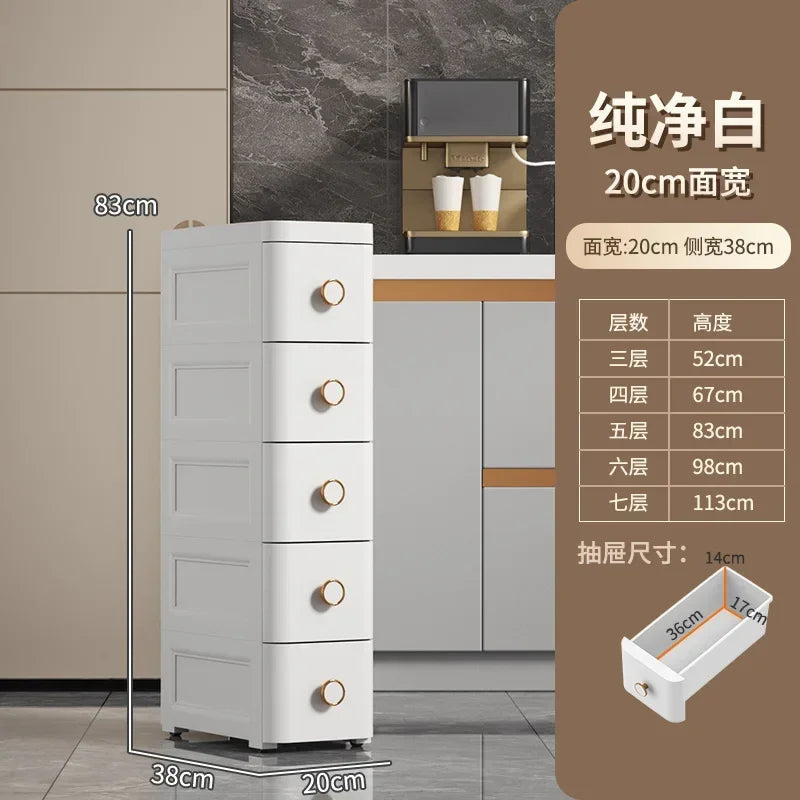 Modern Plastic Cabinet for Bedside Drawer Type Narrow Side Bathroom Cabinet Creative Cabinets for Laundry Room