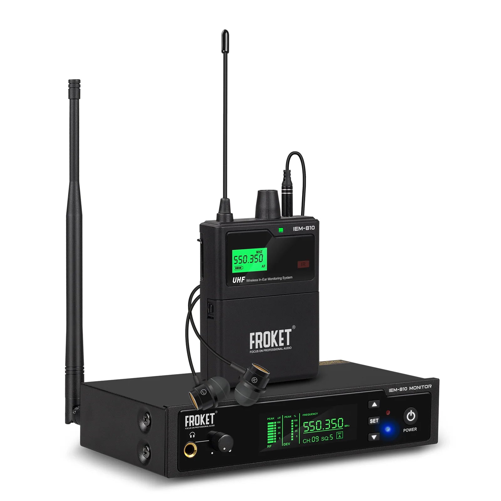 IEM-810 UHF mono wireless in-ear monitoring system, transmission distance 100, Bluetooth 5.0, for professional stage, concerts