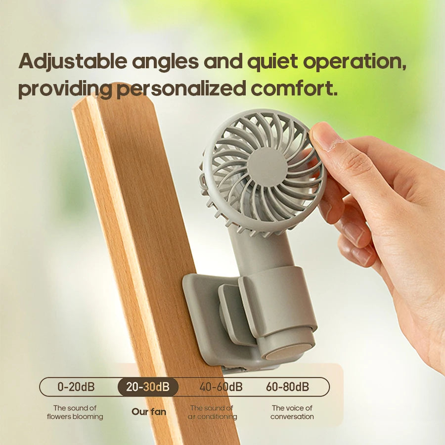 New Multifunctional Desktop Clip Fan Detachable Base 1000mAh 3 Wind Sp