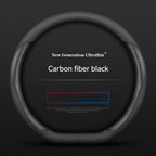 Full Leather Cover for All Seasons Auto Steering Wheel Cover Ultra-Thin Non-Slip Round Breathable Car Steering Wheel Protector