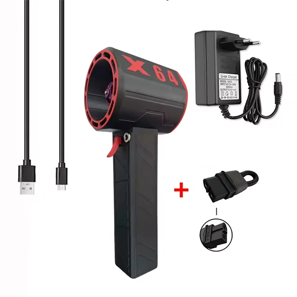 X64 Violent Blower Handheld Turbo Jet Fan 64mm Brushless Powerful 1400G Thrust 1000W Highpower Duct Fan Turbo Fan Car Air Blower