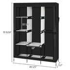 71" Portable Closet Wardrobe Clothes Rack Storage Organizer with Shelf