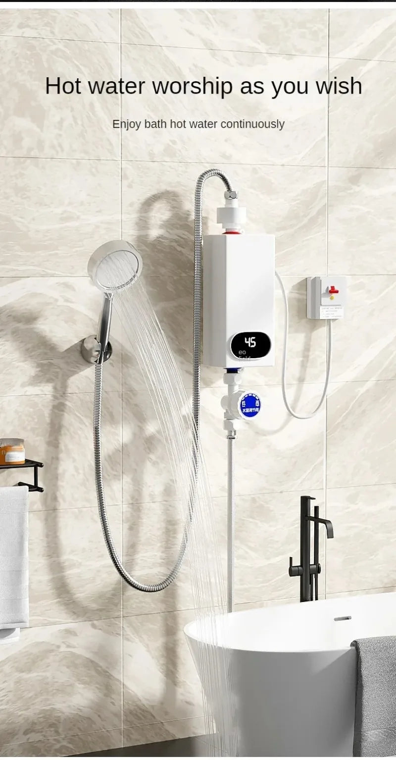 Instant Water Heater 220V 4500W Portable Electric Heaters for Bathroom Hot Water Shower and Home Kitchen Heating