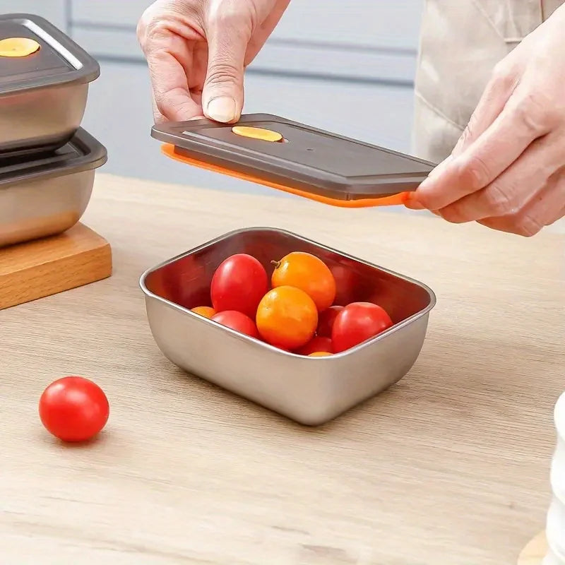 4Pcs Stainless Steel Storage Containers, Kitchen Tools & Accessories, BPA-Free Kitchen Items Leakproof Stackable