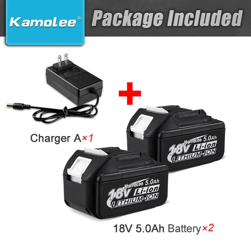 Kamolee 18V 5000mAh Li-ion Battery BL1860 Hand drill Battery Power tools Support Kamolee tools