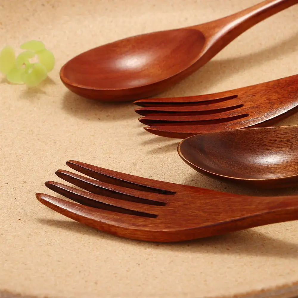 Dinner Kit 2PCS Kitchen Supplies Utensil Rice Soups Tableware Fork Dinnerware Sets Spoon