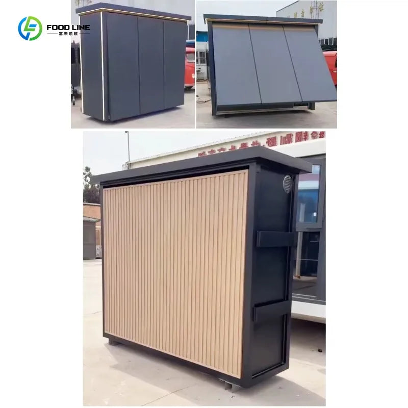 Customized outdoor kitchen cabinet and pergola all-weather kitchen island with built-in grill sink and backyard storage