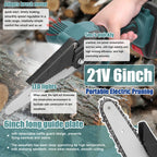 Geevorks 6 Inch Chain Saw Cordless Handheld Pruning Chainsaw Woodworking Electric Saw Cutting Power Tools