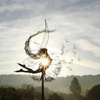 Fairies Angel With Dandelions Flowers Dance,Fairy Garden Decoration Outdoor,Sculptures & Figurines Inserted Soil Metal Craft