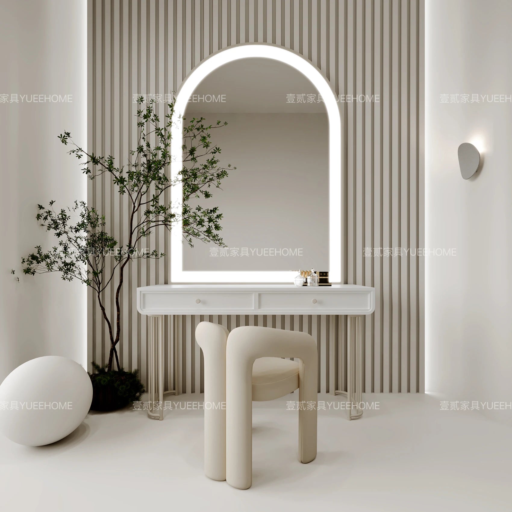 Girls Luxury Mirror Vanity Table Nordic Makeup Large White Makeup Desk Dressers Girl Drawers Light Penteadeira Bedroom Furniture
