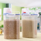 Kitchen Cereals Storage Box Home Kitchen Transparent Plastic PP Food Container Rice and Flour Storage Box With Measuring Cup