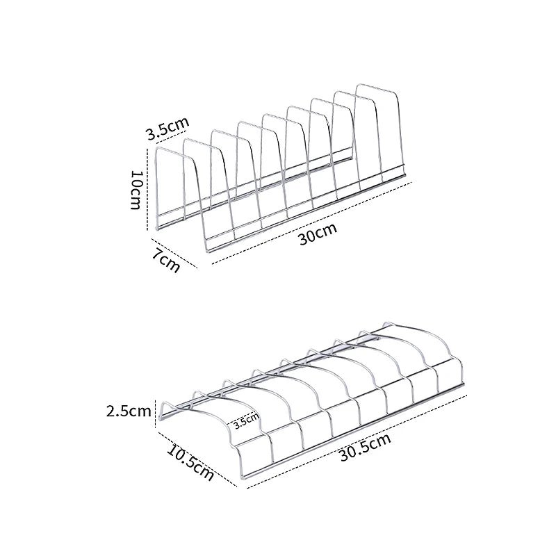 Stainless Steel Dish Draining Rack Multipurpose Shelf Bowl Drying Holder Kitchen Pot Lid Plates Storage Racks Kitchen Organizer