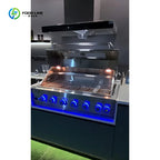 Customized Weatherproof Outdoor Kitchen With Grill Fridge And Stone Top For Home Garden Backyard Party & Commercial Catering Use