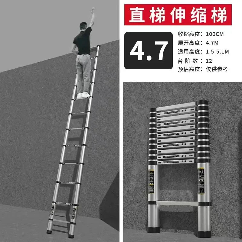 Alloy Telescopic Step Ladder Multi-functional Lifting Engineering Stairs Thickened Herringbone Ladders Folding Stairs