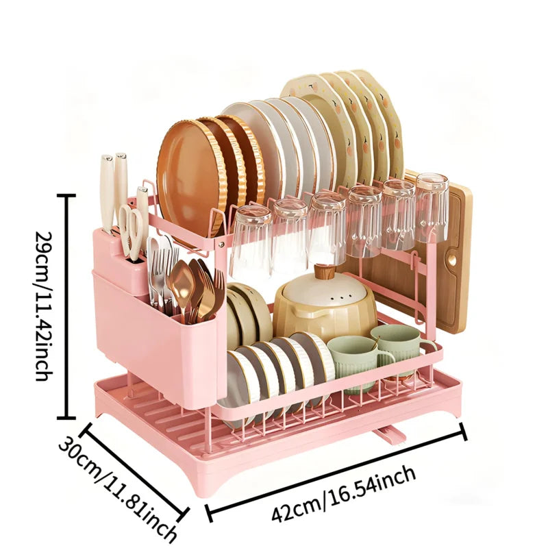 Premium Stainless Steel Dish Rack – Residue-Free Hygienic Drying, Sturdy Carbon Steel Build, Compact Kitchen Organizer