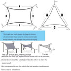 Beige Sun Shade Sail Rectangle Square Triangle Canopy Awning Cloth UV Block Heavy Duty Commercial Graden Outdoor Patio Tarp