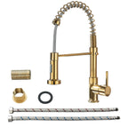 Hownifety Chrome Kitchen Sink Faucet Stainless Steel Hot and Cold Water Tap Deck Mounted Bathroom Gourmet Kitchen Crane