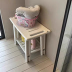 Non-Slip Shower Stool, Mold-Resistant Storage Seat, Double-Decker Bath Bench with Organizer, Mobile Entryway Changing Bench