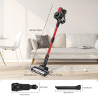 Cordless Vacuum Cleaner Poweful Vaccum Cleaner with 3000mAh Rechargeable Battery, 15KPA Powerful Pet Vacuum Cleaner