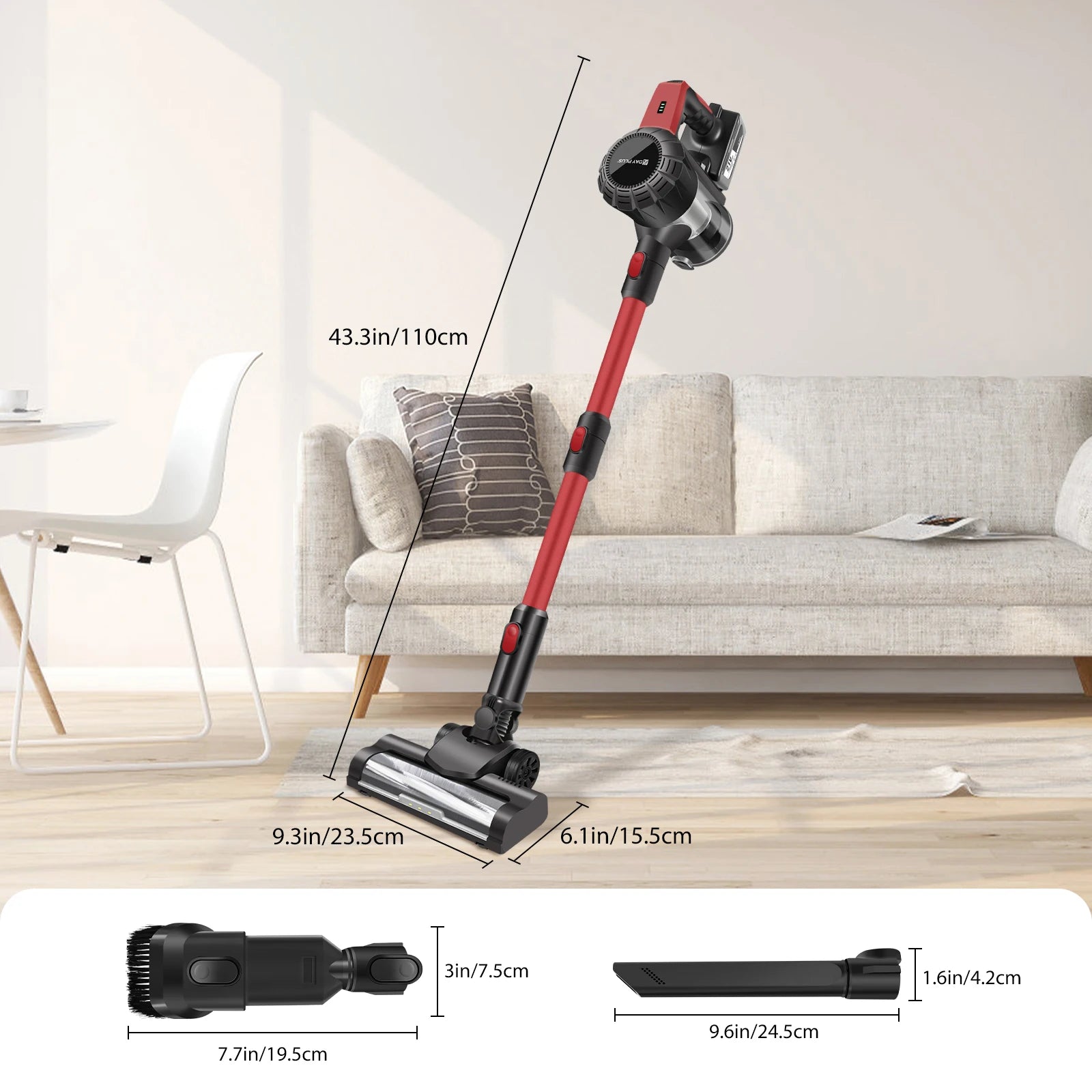 Cordless Vacuum Cleaner Poweful Vaccum Cleaner with 3000mAh Rechargeable Battery, 15KPA Powerful Pet Vacuum Cleaner