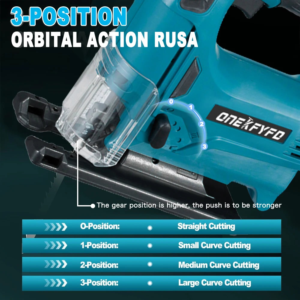 Brushless Jigsaw Electric Jig with Saw Blade Multi-Function Woodworking Power Tool Adjustable Woodworking for Makita 18V Battery