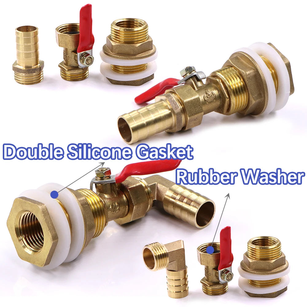 6-19mm Brass Pagoda Ball Valve Hose Adapter Water Tank Coupling Joint for Aquarium Fish Tank Garden Irrigation Tube Pipe Fitting