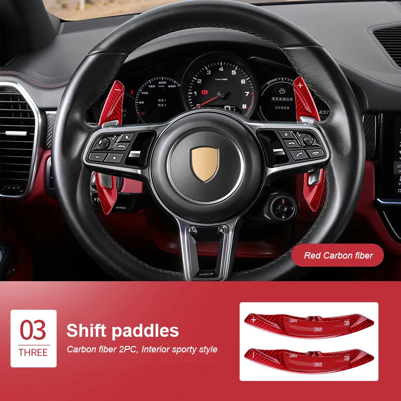 For Porsche Cayenne 2018 2019 2020 2021 2022 2023 2024 Real Carbon Fiber Car Central Control Complete Interior Decoration Frame