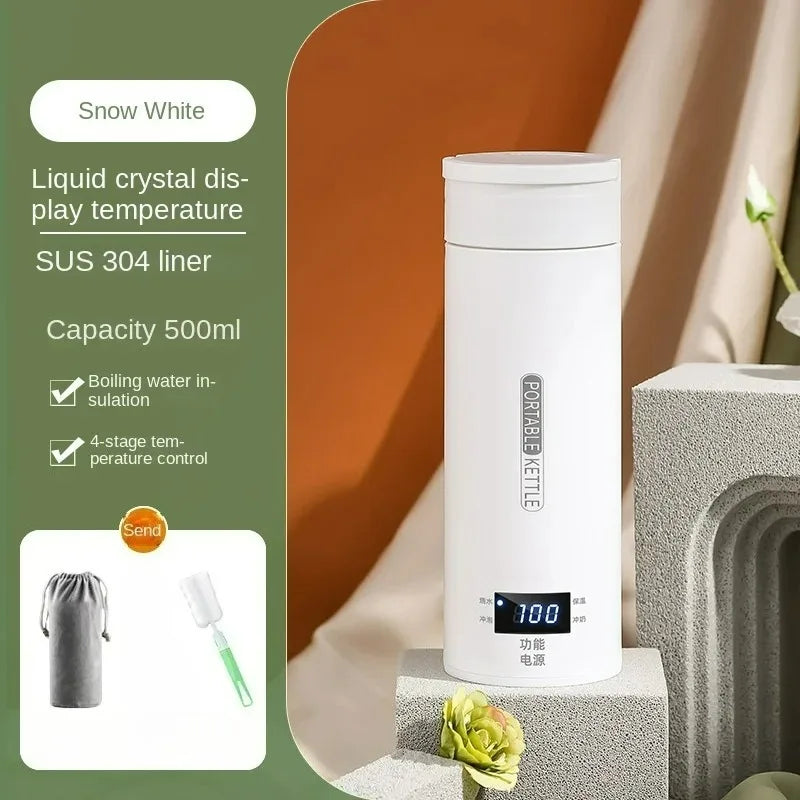 500ML Travel Electric T Kettle Fast Boiling Water Portable baby Milk Warmer Kettle 304 Stainless Steel Thermo Kettles