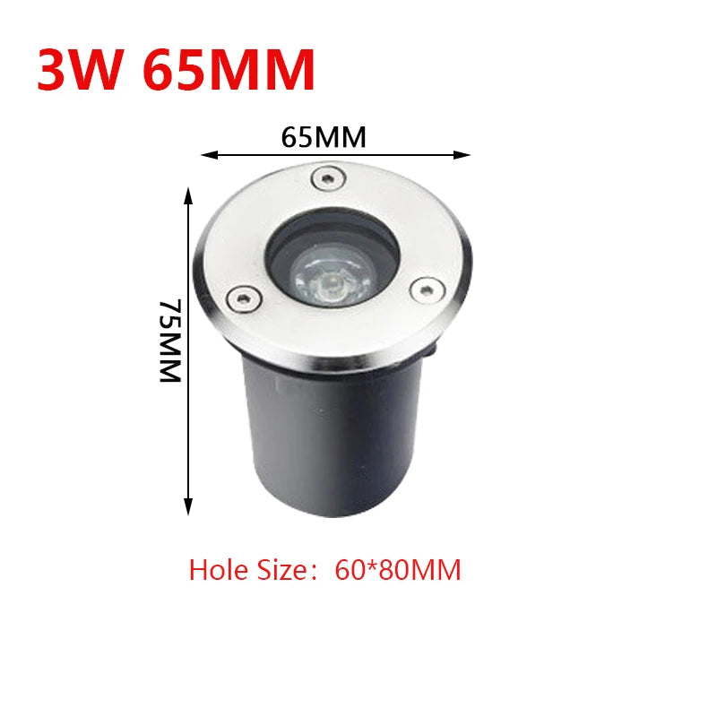 LED Garden Light Underground 3W 5W 7W 10W Waterproof IP67 Outdoor Floor Recessed Spotlight Outside Deck Lighting 220V DC12V24V