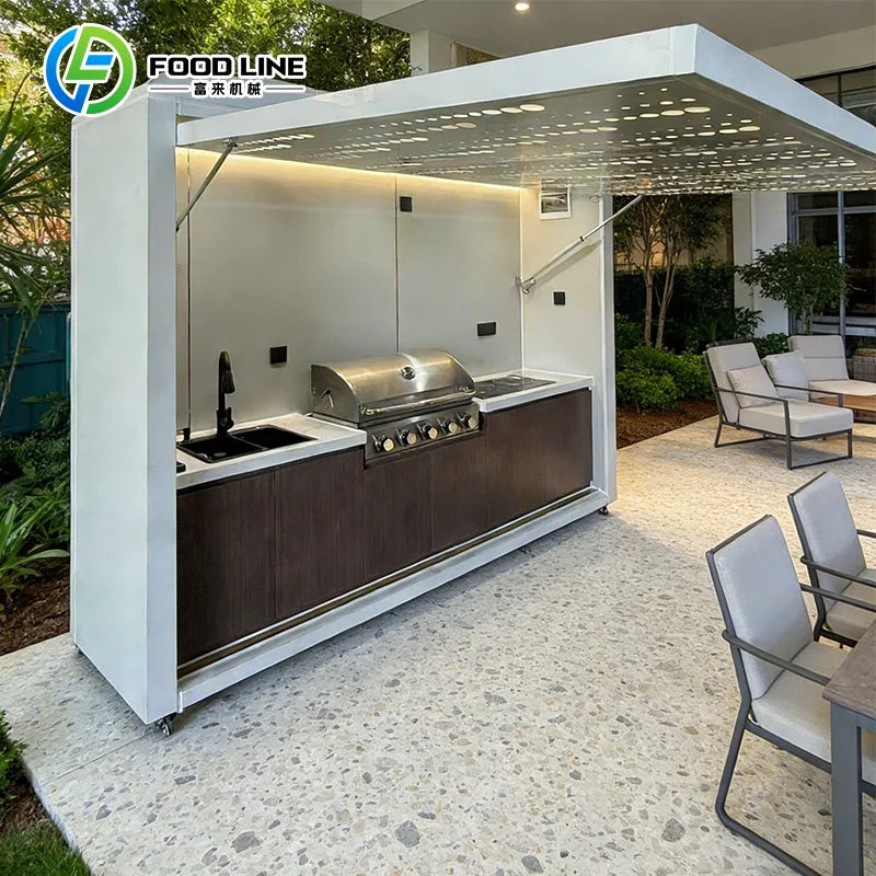 Modern Outdoor Kitchen Cabinets All-weather Use Aluminum Outdoor Kitchen Bbq Outdoor Kitchen