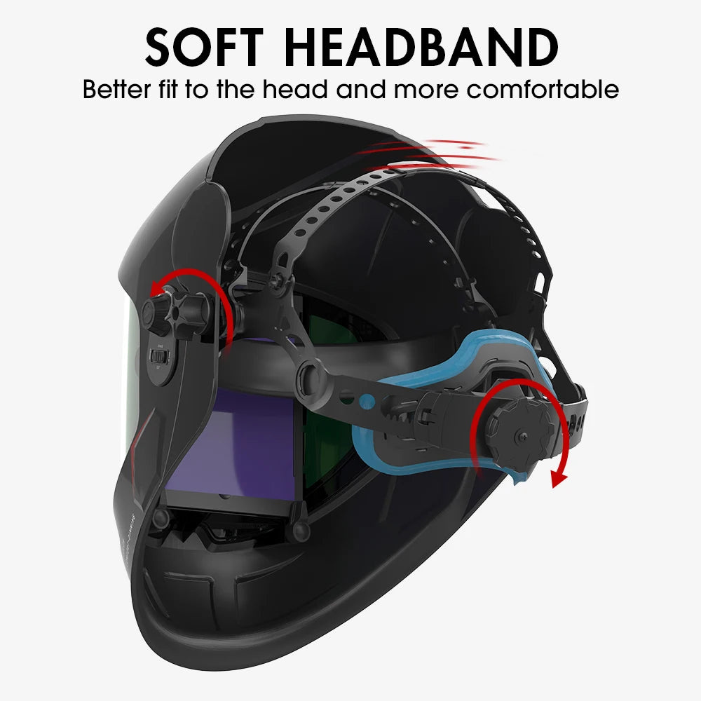 ANDELI 100*95mm Welder Mask Large View Auto Darkening Welding Helmet True Color DIN4 1/1/1/2 Soldering Mask  for TIG MIG MMA CUT