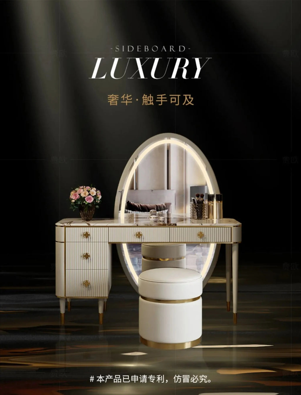 Dresser Bedroom Modern Minimalist Marble Integrated Makeup Table