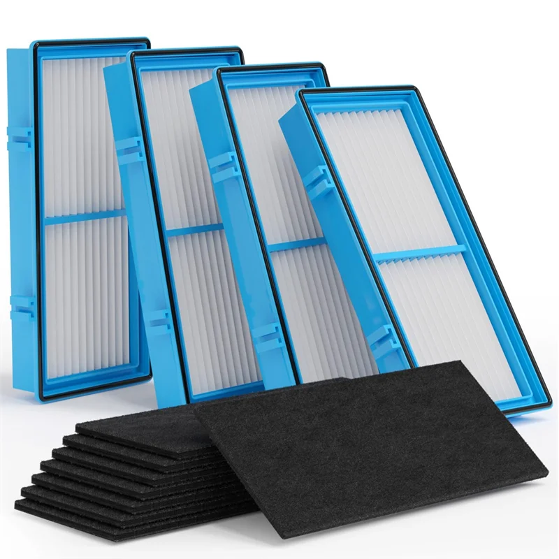 A74G-Filter Replacement for Holmes AER1 HAPF30 Air Puri-Fiers, 4 True HEPA Filters + 8 Carbon Booster Filters