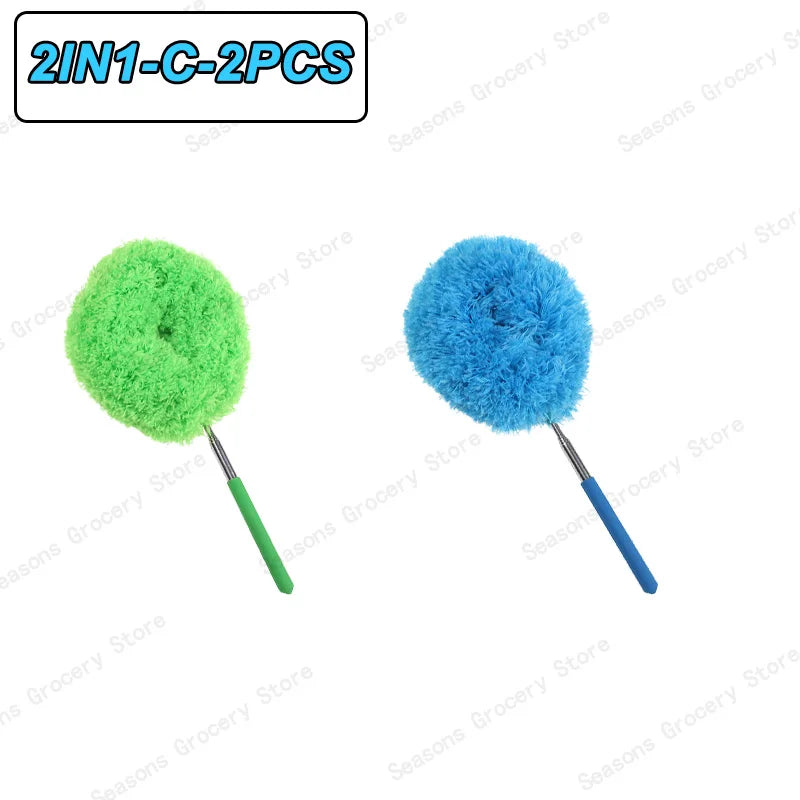 Reusable Microfibre Ceiling Fan Duster Dusting Dust Duster Ceiling Fan Blade Cleaning Adjustable Length Household Cleaning Tool