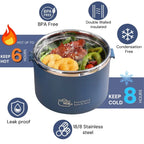 304 Stainless Steel Lunch Box 2 Layer Double Wall Thermal Food Jar, Insulated Bento Box Leakproof Lunch Container with lunch Bag