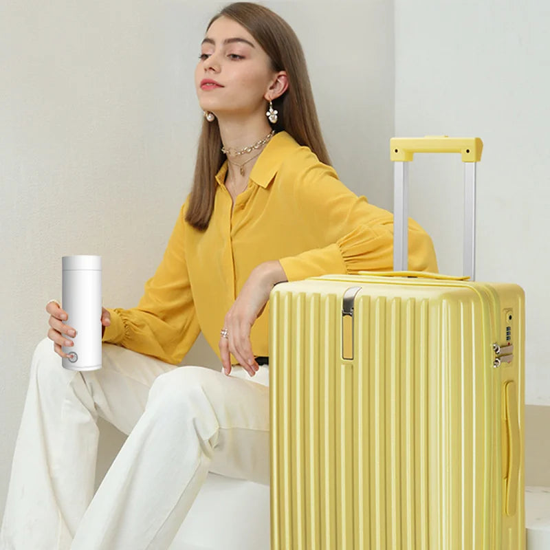 EU Plug Mini Portable Electrothermal Cup 400ML Travel Electric Kettle Heating Water Insulation Integrated Teapot Travel Thermos