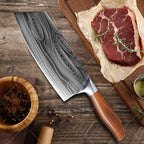 Kitchen Knife Damascus Pattern Japanese Chef Knife Stainless Steel Cleaver Butcher Knife Slicing Chopping Cutter Cooking Tool