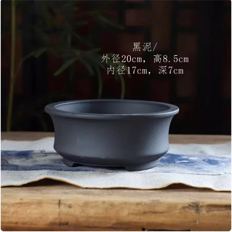 Ceramic Bonsai Pot, Bowl Pot, 4 Color,Round Flower Pot, Home Decoration