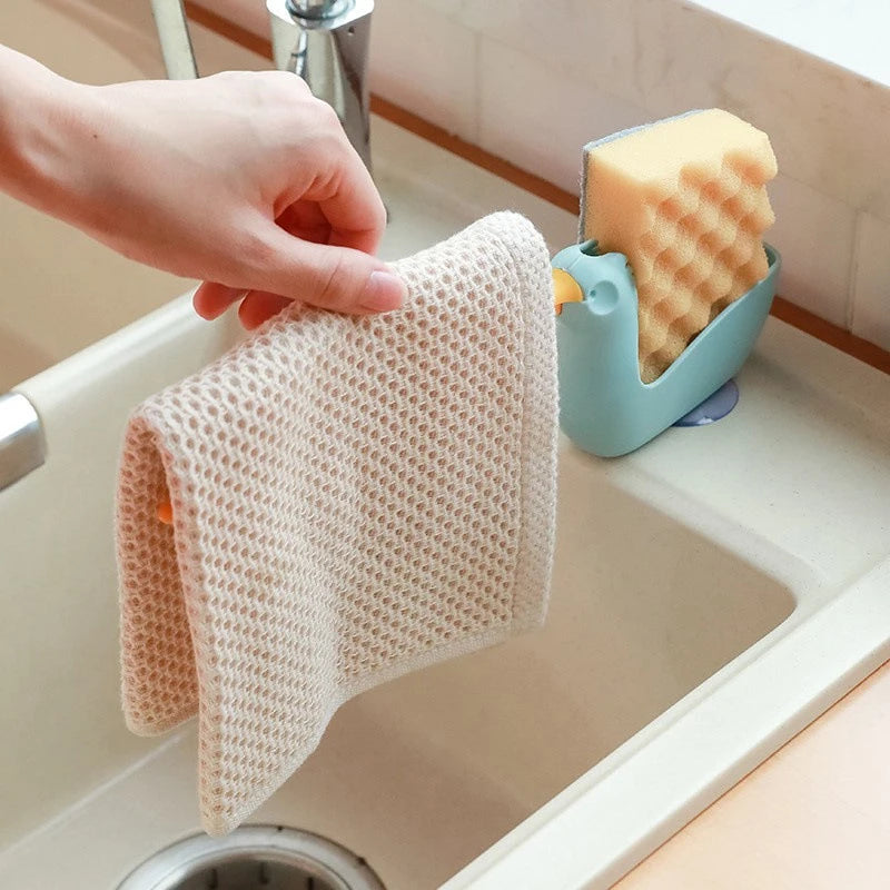 This Dishcloth Rack Is A Sink Drainer And Storage Rack Suitable For Kitchens And Bathrooms. It Can Store Sponges And Dishcloths