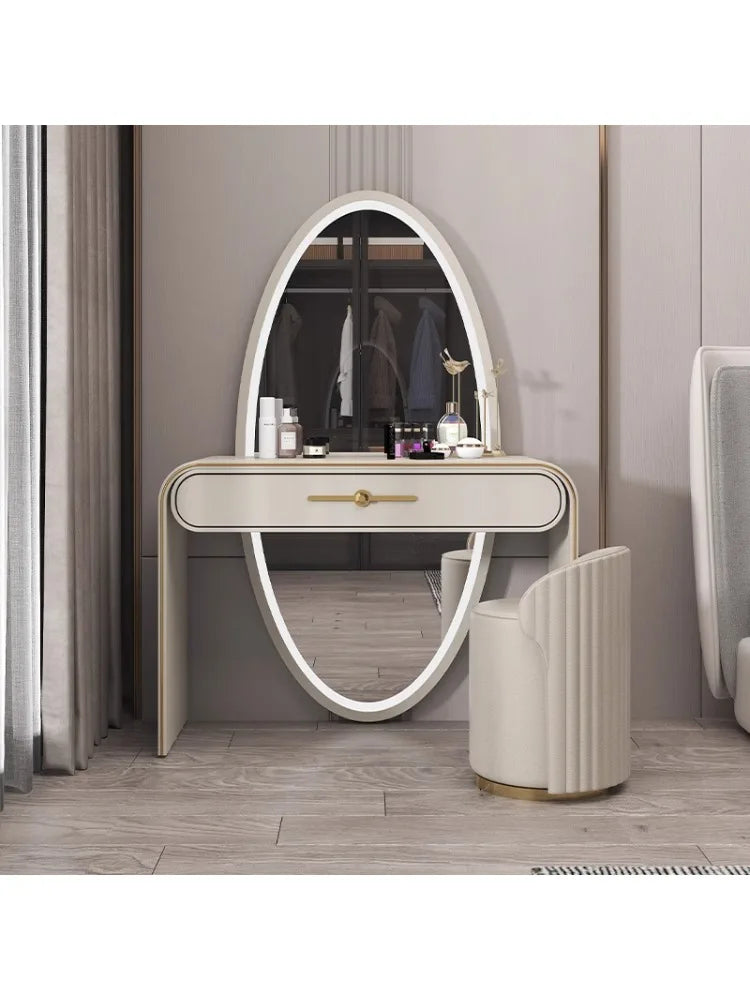 Solid wood dresser, storage cabinet, integrated bedroom, small dressing table, high-end dressing table