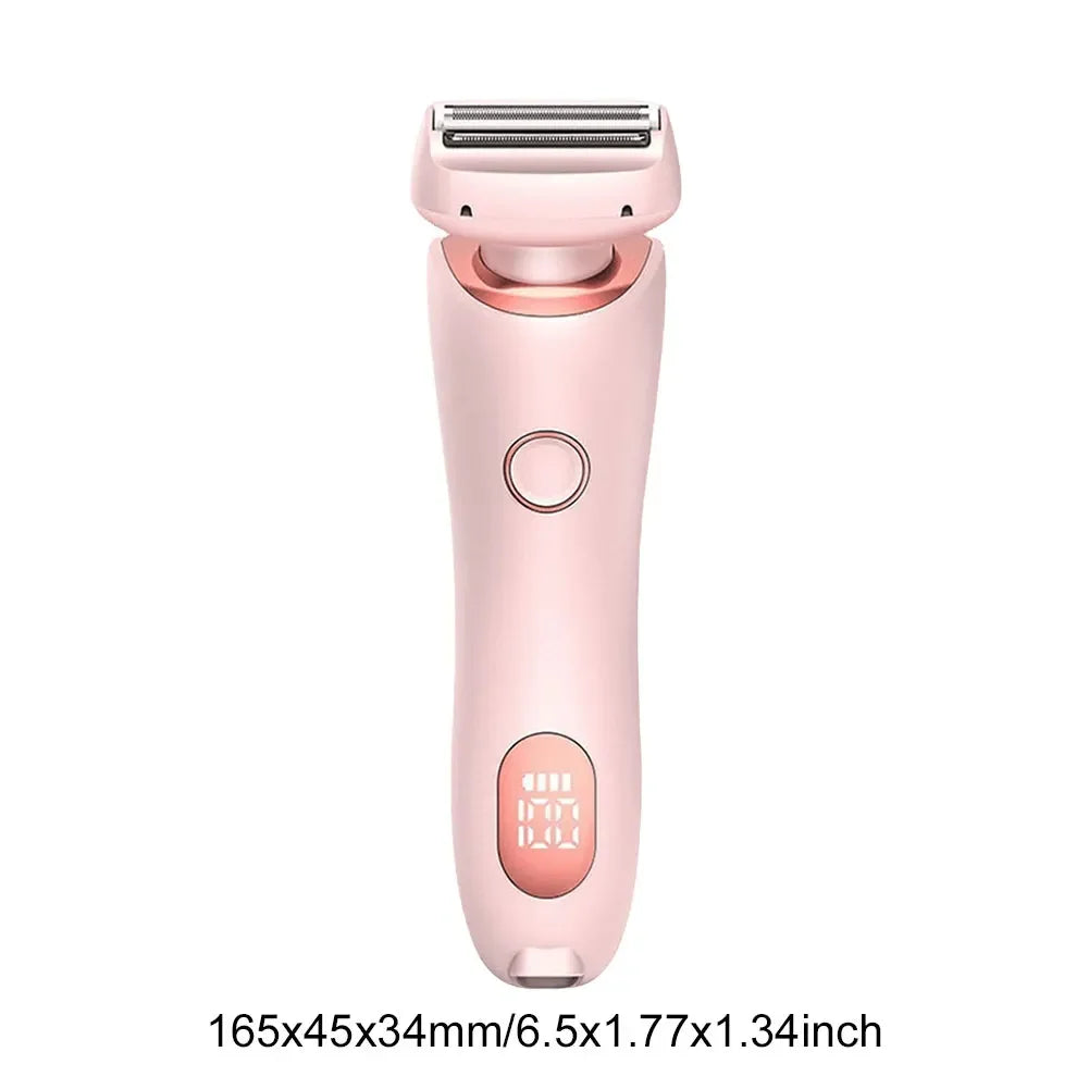 Women Electric Epilator 2 in 1 Body Hair Removal Razor Waterproof Rechargeable Bikini Trimmer for Pubic Legs Underarms Face Hair
