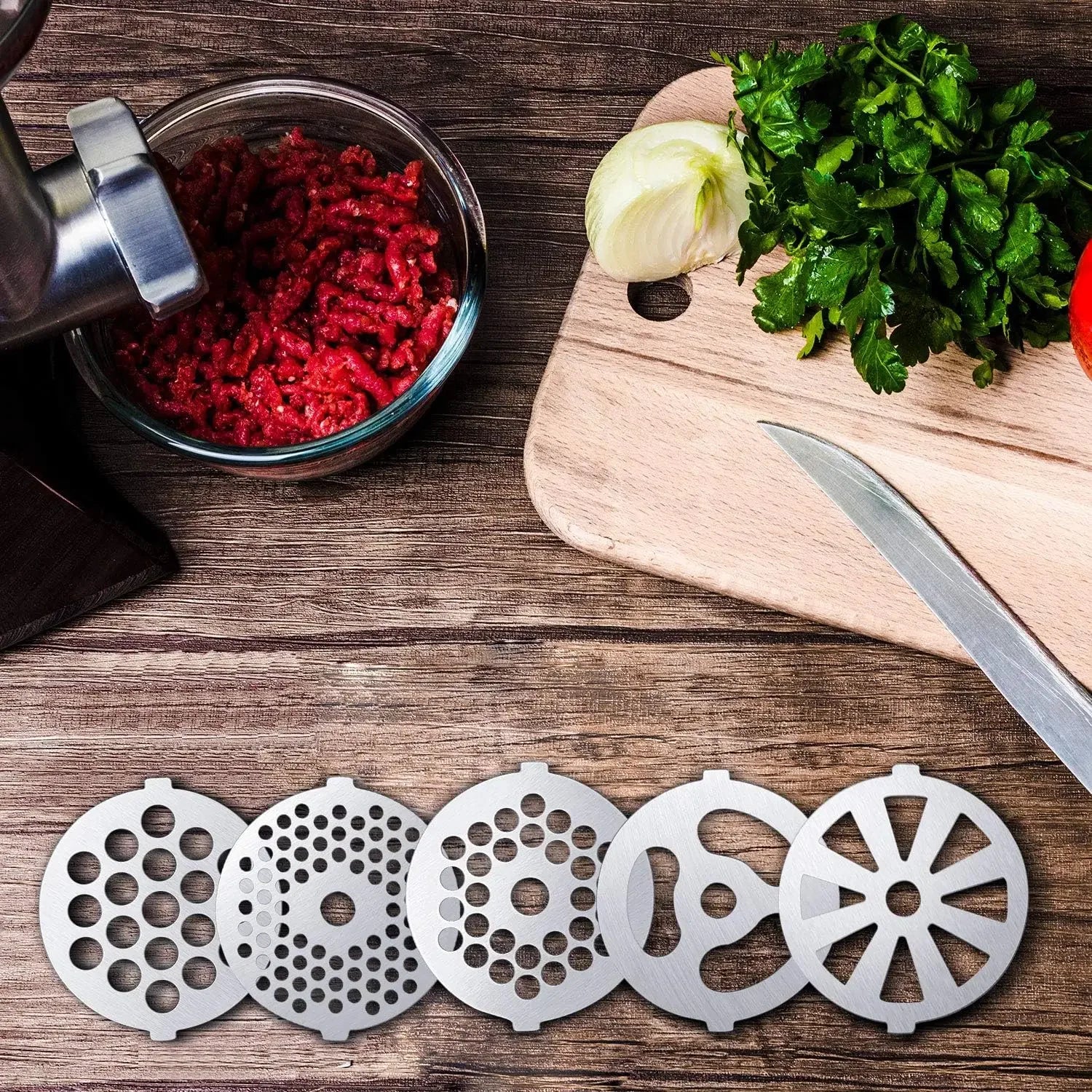 Meat Grinder Pinion Mixer Spare Parts Meat Grinder Knife Stainless Steel Grille for Food Grinder Accessories Kitchen Tool Good