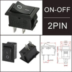 10/30/100Pcs KCD1 Snap-in Boat Rocker Switch Toggle Power SPST ON-OFF 2/3/4 Pin AC 250V 6A 125V 10A 2Pin Position Snap Switch