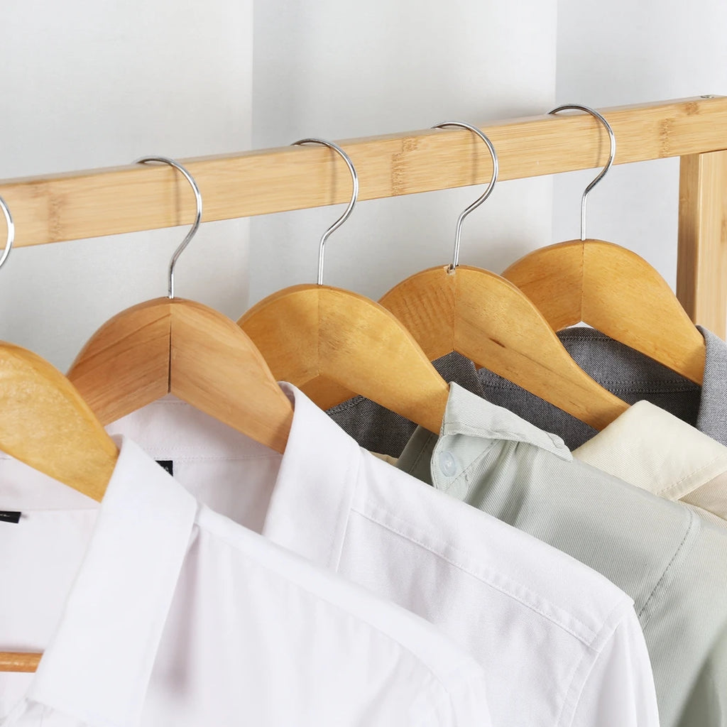 Double Hanging Rails Clothes Rack on Wheels Free Standing Garment Rack with Rolling Wheels