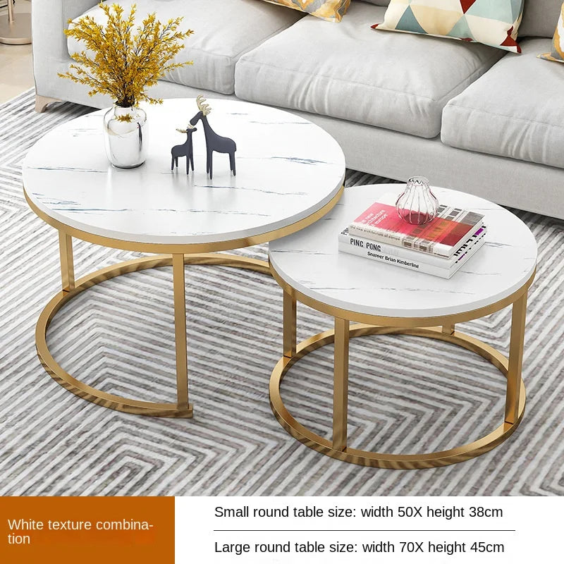Nordic Simple Coffee Table Modern Creative Home Round Coffee Table Living Room Advanced Sense Iron Art Light Luxury Size Circle