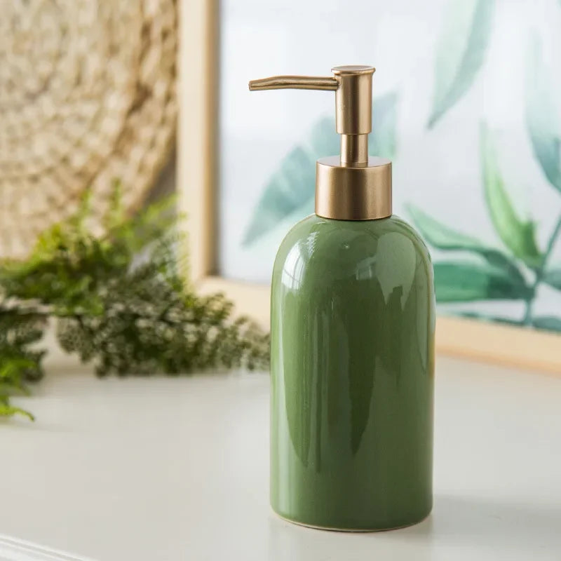 Simple Ceramic Soap Liquid Bottle Hand Sanitizer Bottle Solid Color Bathroom Creative Dispensing Bottle Squeeze Bottle