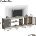 "80-Inch TV Capacity LED Entertainment Center with Adjustable Glass Shelves and Translucent Door Storage Cabinets"