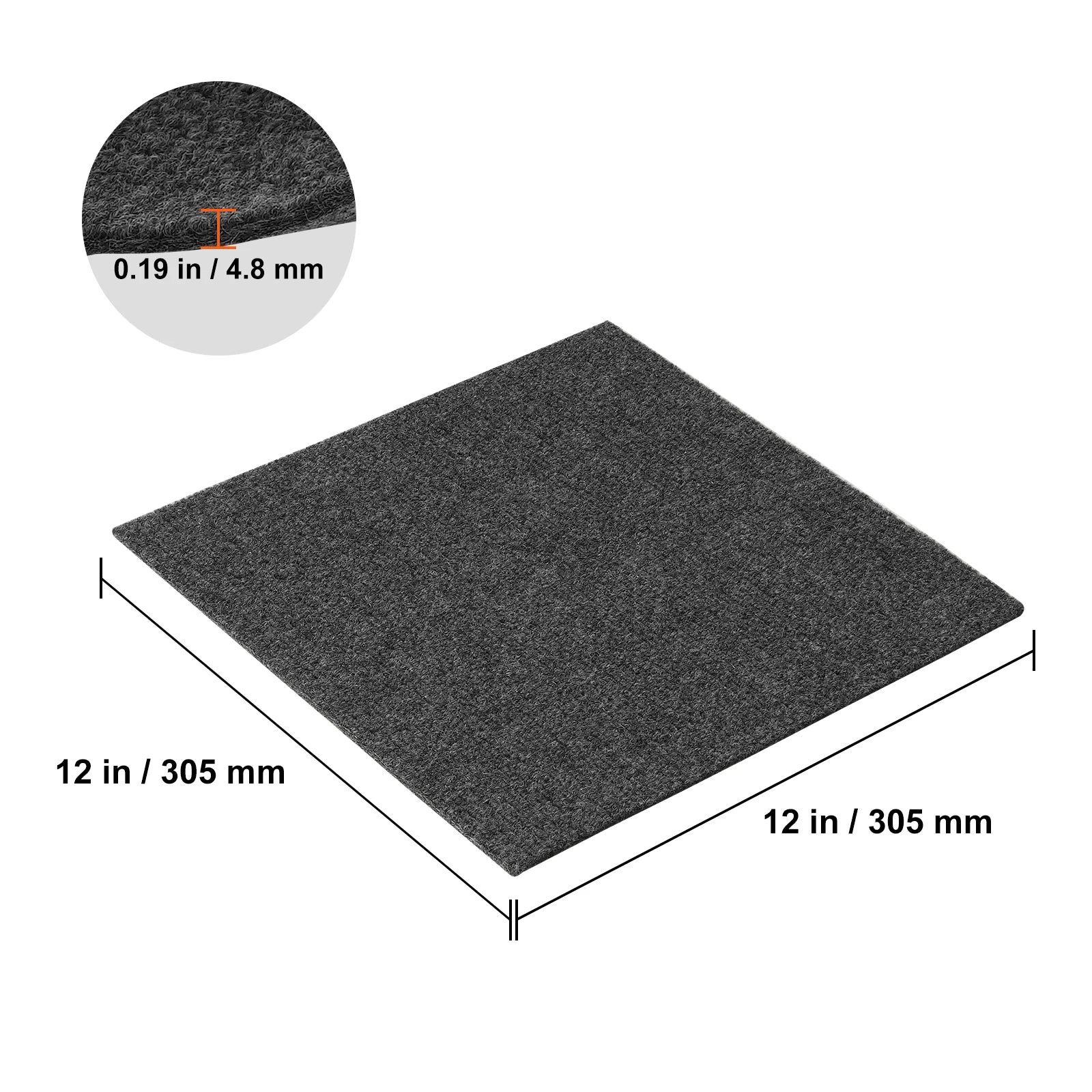 VEVOR Carpet Tiles Peel & Stick Self Adhesive Carpet Floor Tile Soft Padded Carpet Tiles for Bedroom Living Room Indoor Outdoor