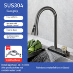 304 Stainless Steel Kitchen Waterfall Faucet Single-Hole Cold And Hot Water Faucet Can Rotate Multi-function Faucet
